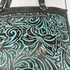 Patricia Nash Poppy Turquoise Tooled Leather Tote Purse $249