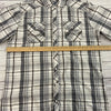 BKE Buckle Gray Plaid Long Sleeve Pearl Snap Shirt Men Size L Athletic Fit