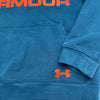 Under Armour Blue Orange Graphic Print Logo Hoodie Youth Boys Size Large
