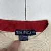 Vintage Nautica Ivory Navy Blue Knit Sweater Mens Size XL