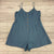 Loft Beach Blue Sleeveless Button Up Romper Women Size XL NEW