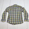 Color Plus Mens Blue and Yellow Plaid Long Sleeve Button Up Size Medium