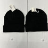 2 Pack Of Black Solid Cuff Knit Beanie Unisex One Size Fits Most NEW