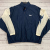 Vintage Reebok Navy Zip Up Track Jacket Pack Away Hood Back Vent Men Size L