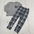 Youth Kids Grey Long Sleeve And Plaid Leggings Set Size 6 New