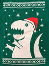 Live And Tell T-Rex Green Long Sleeve Shirt/Santa Hat Set Youth Size XLarge New*