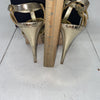 Saint Laurent Gold Supercrack Plation Leather High Heel Platform Womens Size 37