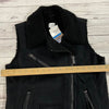 Peyton Jensen Black Zip Up Faux Fur / Suede Sleeveless Vest Women Size S