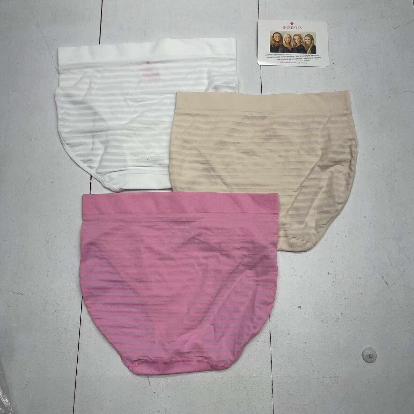 Breezies Light Pink 3 Pack Underwear Women's Size Large New - beyond  exchange