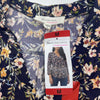 Two By Vince Camuto Navy Floral V Neck Long Sleeve Women’s Size Medium New