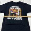 Spencer’s Black Short Sleeve Graphic T-Shirt Adult Size L NEW Everything I Know
