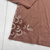 J Jill Pink Mauve Floral Embroidered Tee Shirt Women’s Size Petite XL