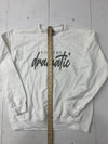 Custom Graphic White Dramatic Pullover Sweater Adult Size Medium