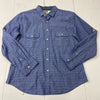 L’Honne Jeans Blue Print Long Sleeve Button Up Casual Dress Shirt Men Size L