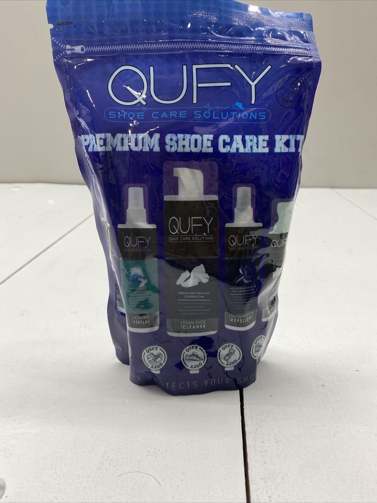 QUFY Shoe Cleaner Sneakers Kit Foam Shoe Cleaner Microfiber Shoe Cloth and  Shoe Brush 3 in 1 Pack