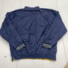 Vintage Reebok Fleece Nylon Yellow Blue Reversible Pullover Windbreaker Mens XL*