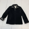 Kristen Blake Women’s Coat Size Small Petite Black Fleece Faux Fur Lining New
