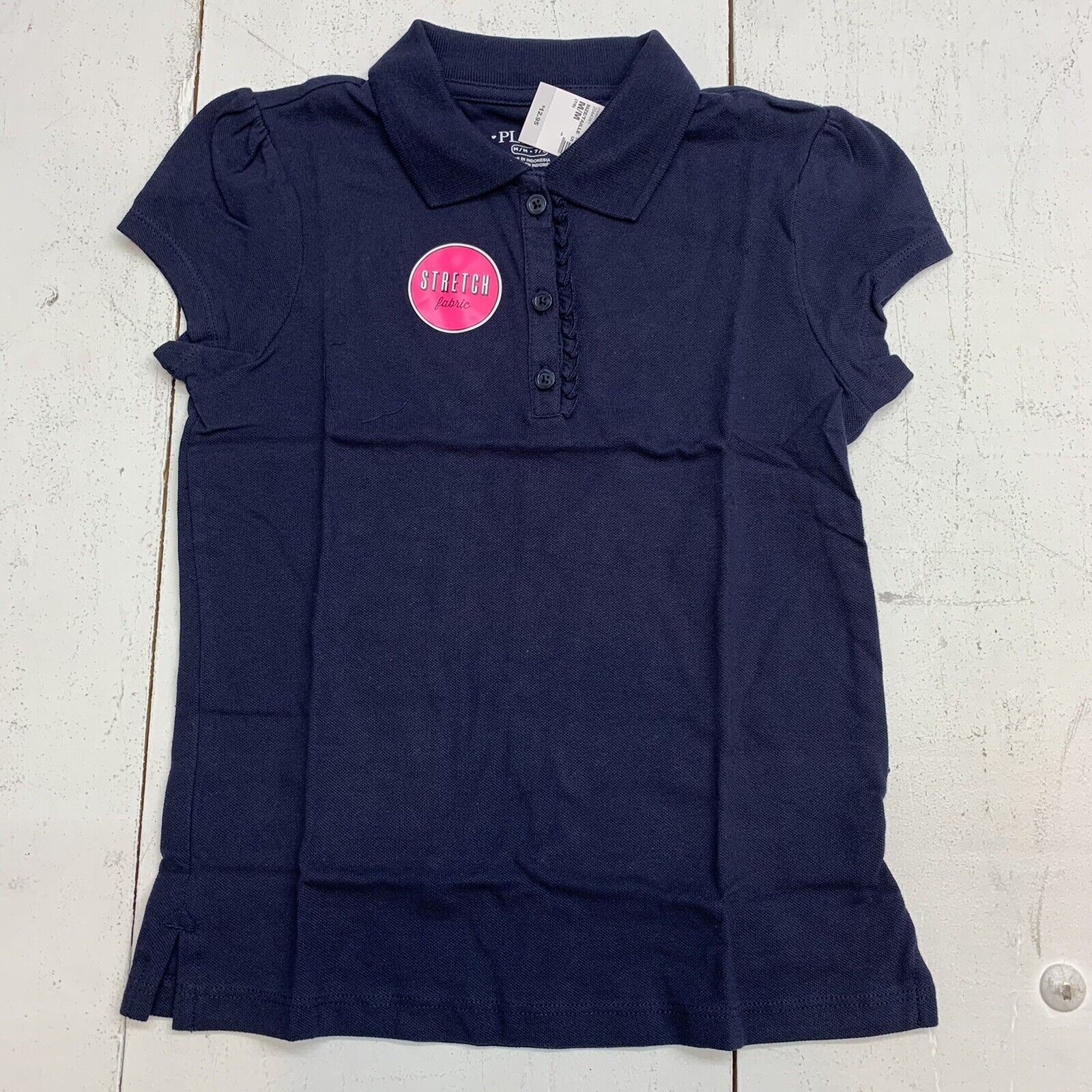 The Childrens Place Girls Short Sleeve Blue Polo Size Medium