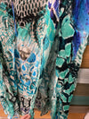 Shahida Parides Aqua Python Printed Long Dress V-neck Women’s Size M/L NWT