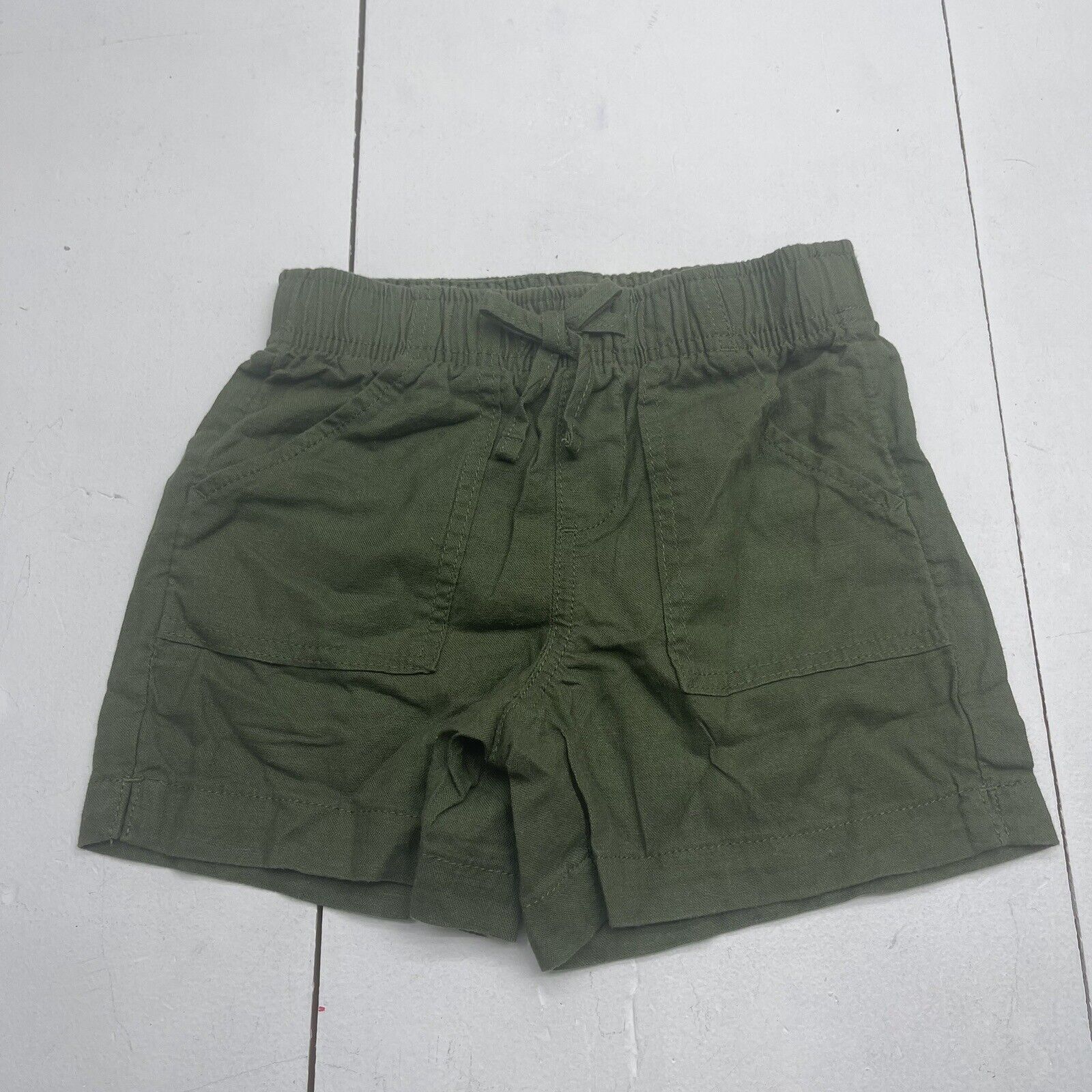 Members Mark Green Linen Blend Pull On Shorts Youth Girls Size 6