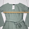 Pretty Garden Green Long Sleeve Tie Waist Dress Women’s Size Medium