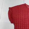 Hem &amp; Thread Coral Pink Crochet Short Sleeve Women’s Size Large New