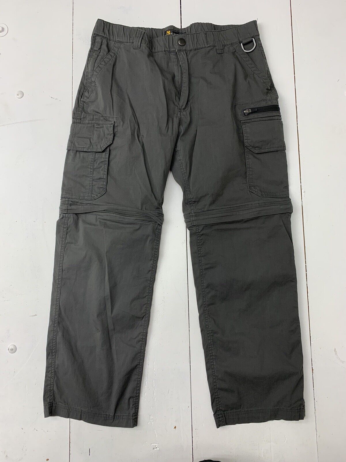 BC Clothing Mens Charcoal Convertible Pants Size 30