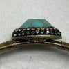 Turquoise Looking Brass Cuff Bracelet