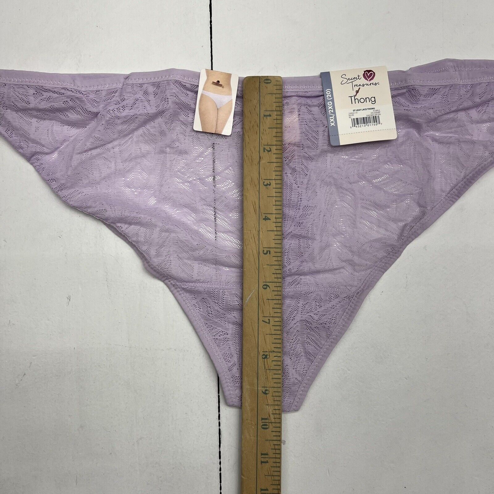 Secret Treasures Purple Lace Leaf Thong Panties Women's Size XXL/2XG(2 -  beyond exchange