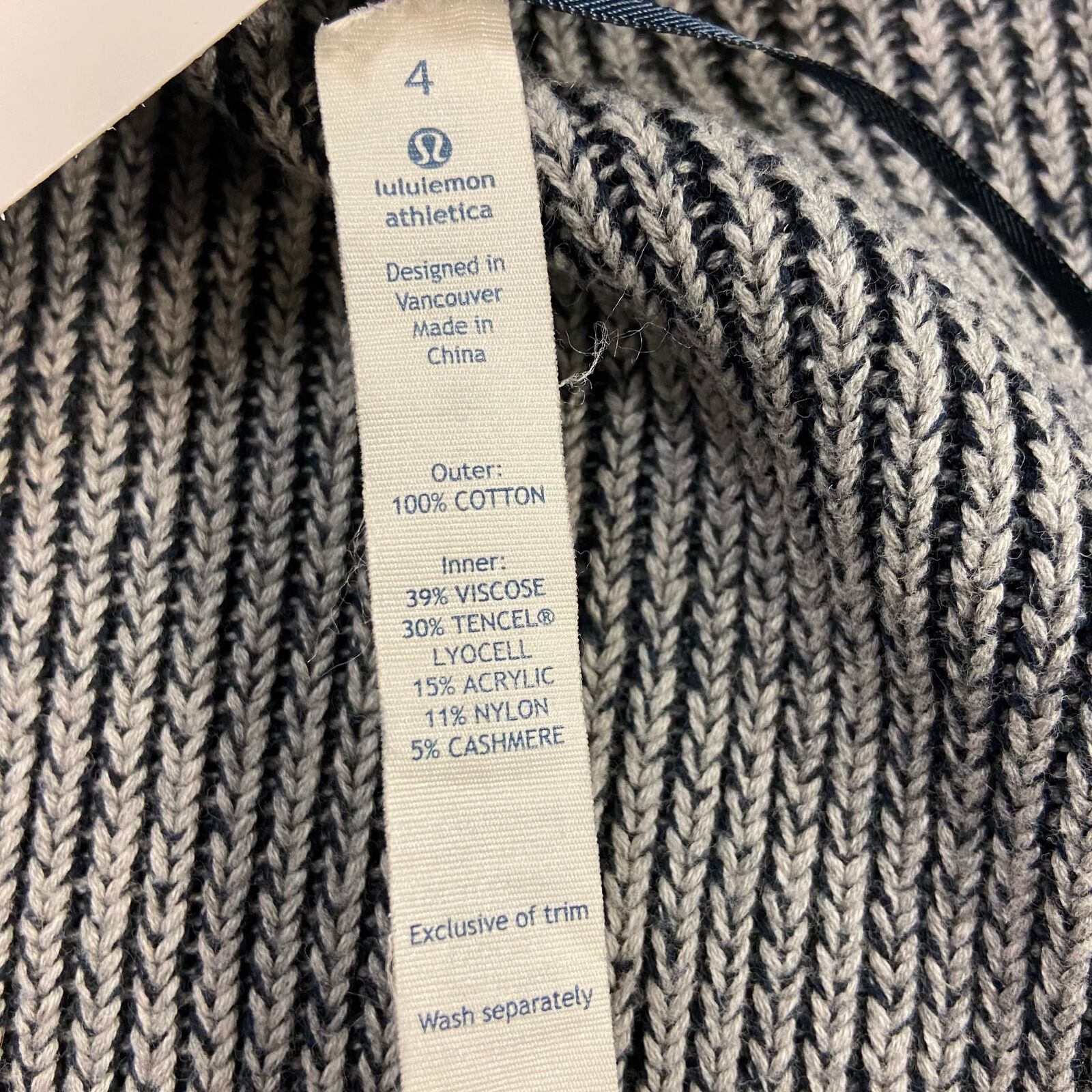 LuLuLemon Blue Textured Athletic Layer Cardigan Jacket Women Size