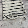 Love Stitch Boutique Ivory Black Stripe Blouse Long Sleeve Women Size L NEW