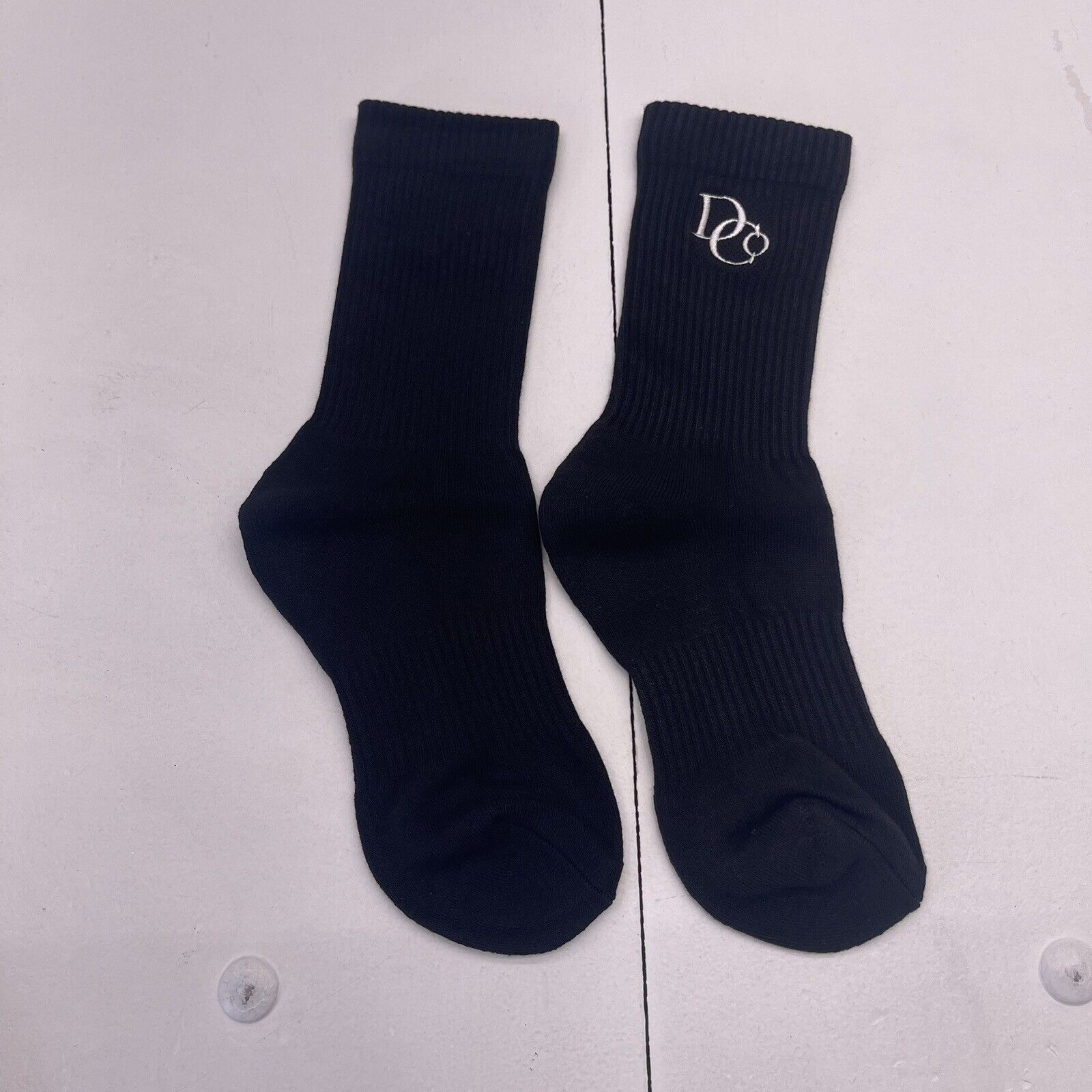 Draco Slides Black Crew Socks Mens Size OS New