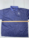 Majestic Mens Blue Kansas City Royals Polo Short Sleeve shirt Size 3XL