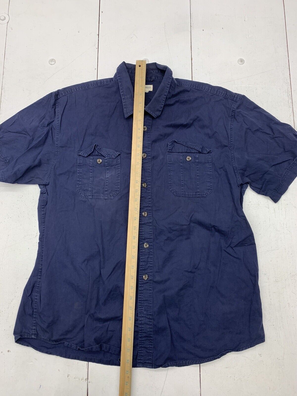 Magellan Outdoor Blue Plaid Long Sleeve Button Up Shirt Men Size XL