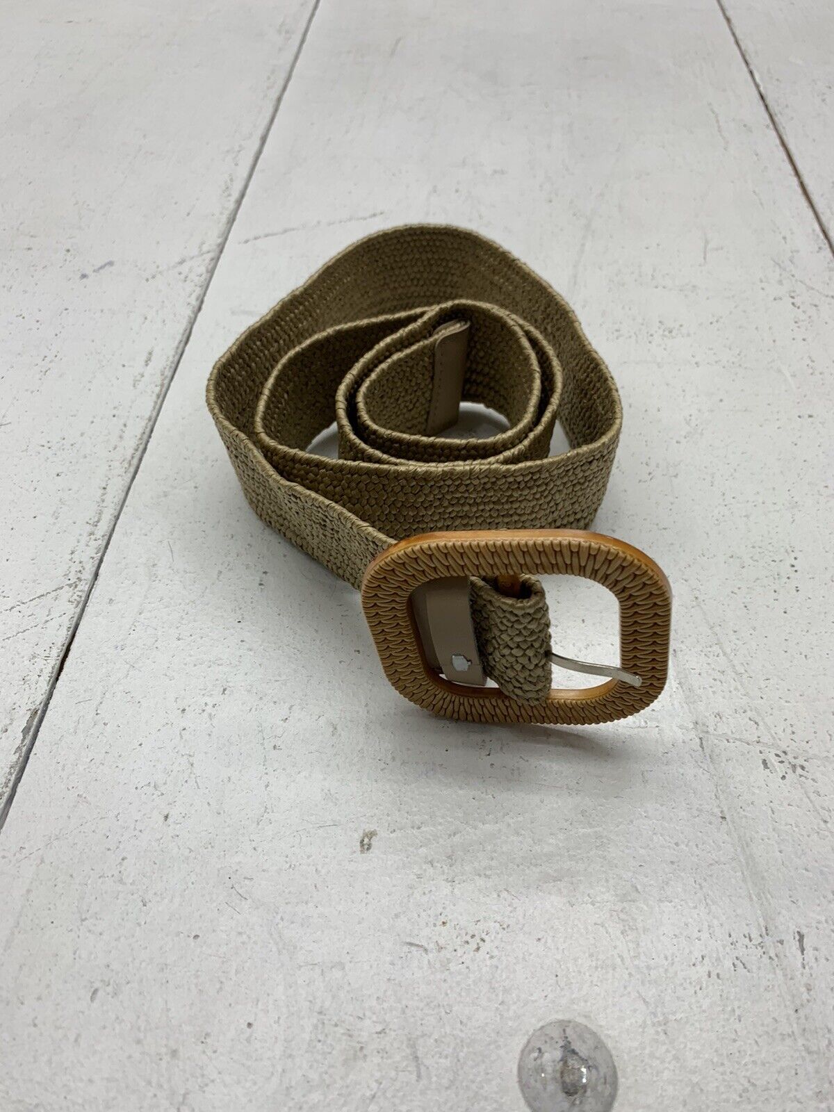 Unbranded Womens Tan Elastic Woven Belt One Size