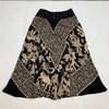 Harari Womens Black Brown Greek Pattern long Skirt size M