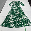 Chicos Eliza J Green Tropical Print Front Twist Jumpsuit Womens Size 10