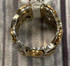 BRIGHTON Ring Caliope Loop Ovals Circles Gold Silver Tone Retired Wide Band Sz 4