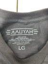 Fashion Nova Mens Aaliyah Black Graphic Short Sleeve Shirt Size Large