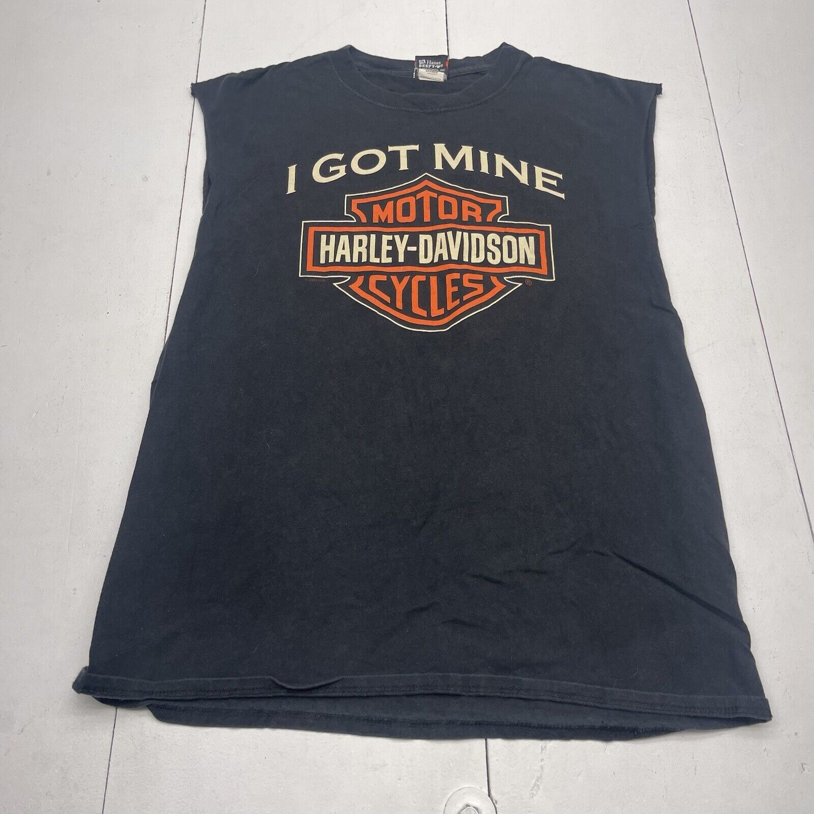 Harley Davidson High Octane Billerica MA Black Cut Off T Shirt Mens Large