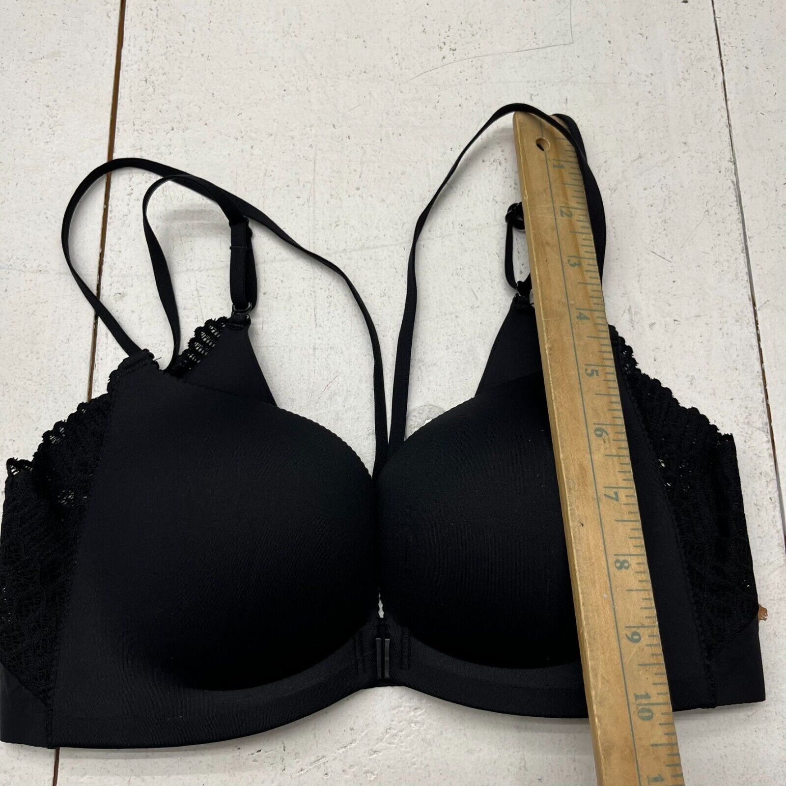 Kbras Black Lace Front Clasp Bra Women's Size 34/75 NEW - beyond exchange