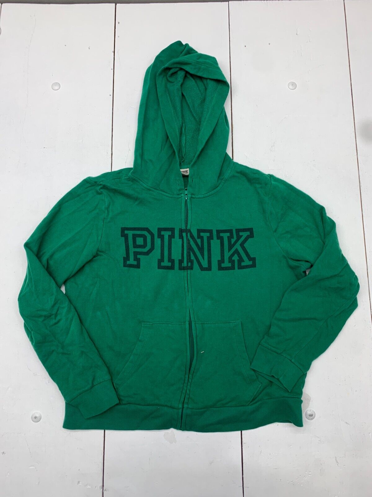 Victorias Secret Pink Womens Green Fullzip Jacket Size Large