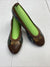 Anyi Lu Cate Brown Multicolor Reptile Print ￼Ballet Flats Shoes Wn Size 40.5*