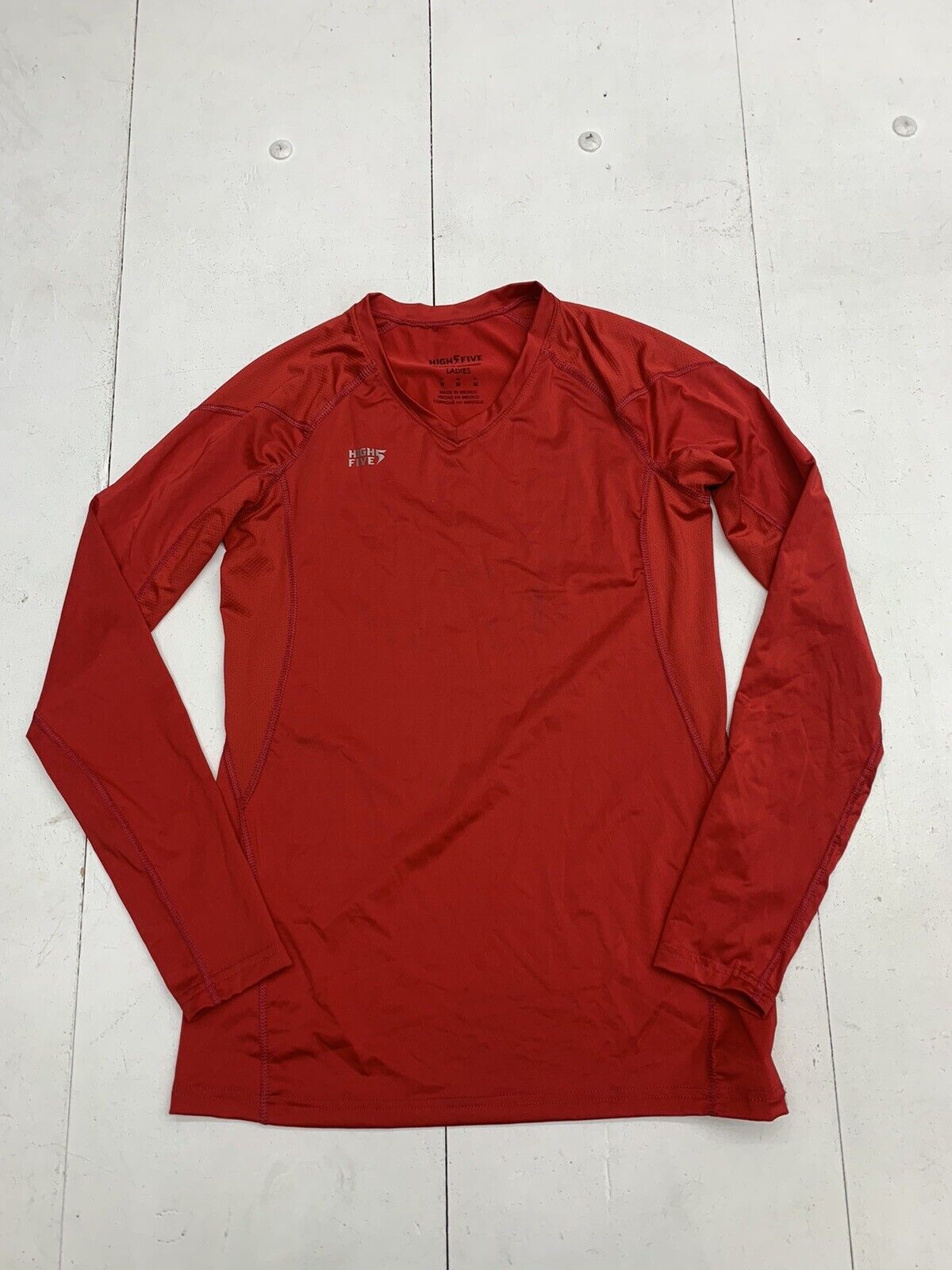 High Five Womens Red Long Sleeve Athletic Shirt Size Medium