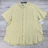 Nautica Yellow Short Sleeve Linen Button Up Shirt Men Size 2XL