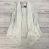 Jakett Etc White Leather Drapey Sleeveless Perforated Cardigan Women Size L