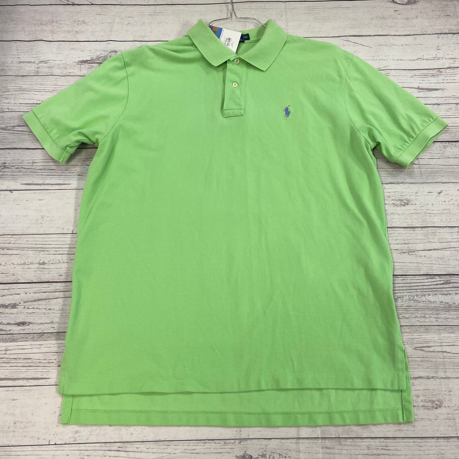 Polo Ralph Lauren Green Cotton Short Sleeve Polo Shirt Men Size XL