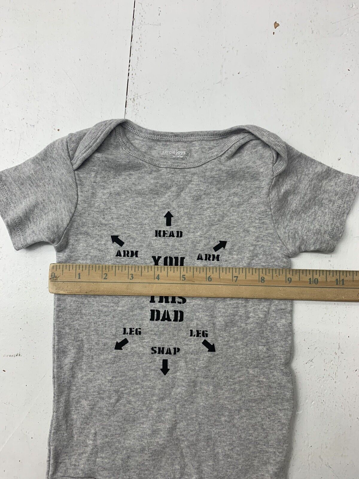 Carters Simply Joys Baby One Pics Grey Graphic Outfit Size 24 Months -  beyond exchange