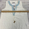 Tommy Hilfiger White Blue Hawaii Polished Blouse Tank Top Woman’s Size L NEW