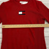 Vintage Tommy Hilfiger Logo Red Ribbed Long Sleeve Knit Sweater Women Size M